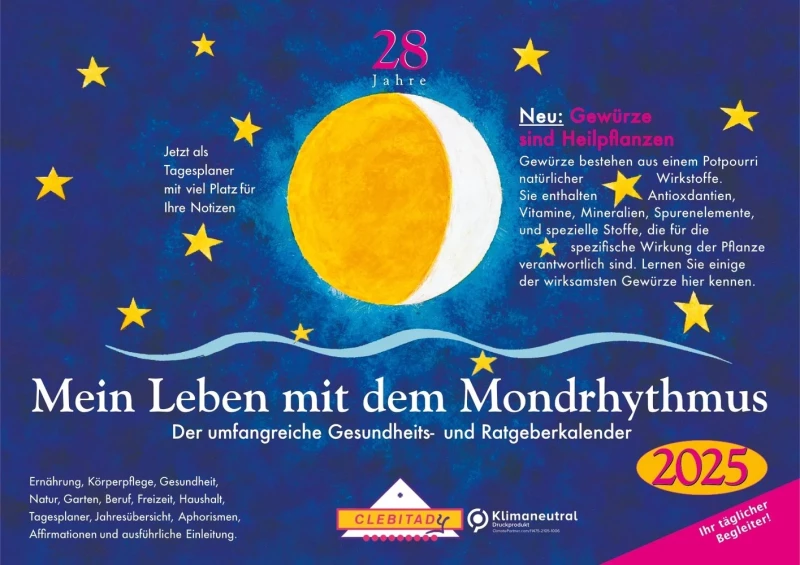 Mein Leben mit dem Mondrhythmus 2025. Taschenkalender