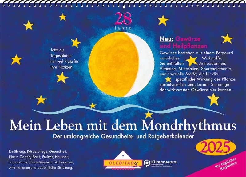 Mein Leben mit dem Mondrhythmus 2025 Wandkalender